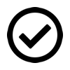 Rätt del garanti Enkelt hakesymbol i en sirkel.